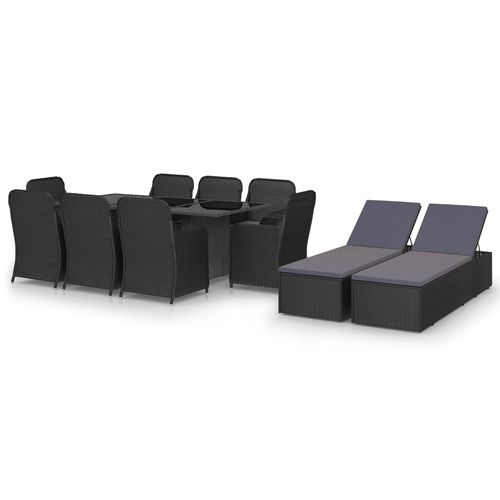 Ensemble table et chaises contemporain - vidaXL 11-tlg : 3059480 - desayo - de jardin / de terrasse / en tissu