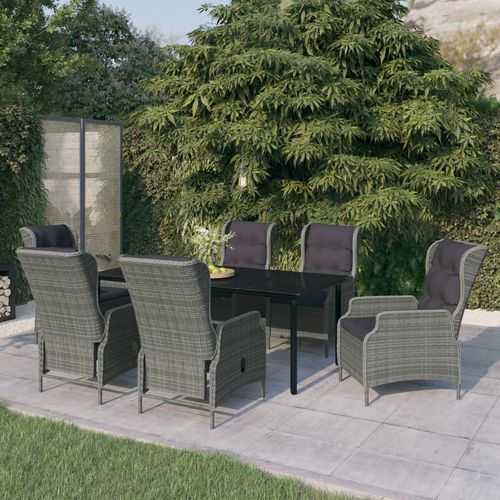 Ensemble table et chaises contemporain - vidaXL 7-tlg : 3099647 - desayo - de jardin / de terrasse / en tissu