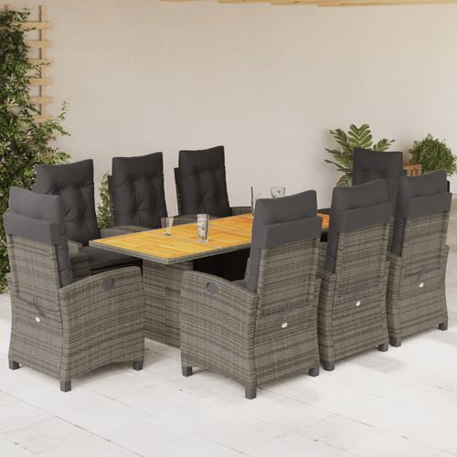Ensemble table et chaises contemporain - vidaXL 9-tlg : 3212711 - desayo - de jardin / de terrasse / en acacia