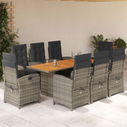 Ensemble table et chaises contemporain - vidaXL 9-tlg : 3212280 - desayo - de jardin / de terrasse / en tissu