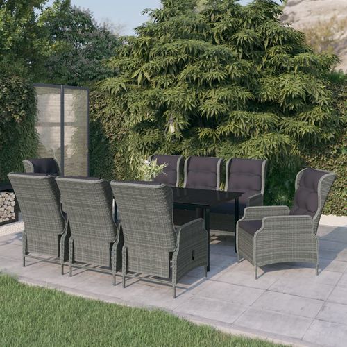 Ensemble table et chaises contemporain - vidaXL 9-tlg : 3099648 - desayo - de jardin / de terrasse / en tissu