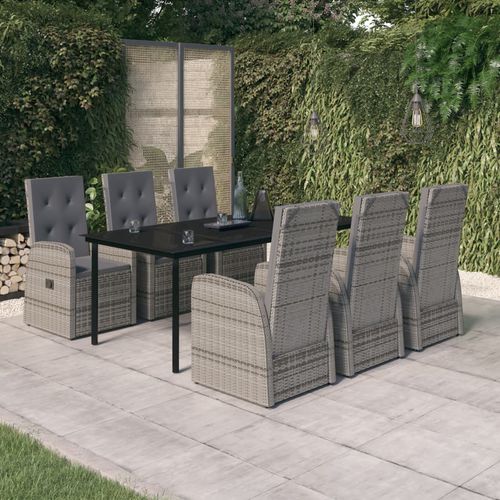Ensemble table et chaises contemporain - vidaXL 7-tlg : 3099477 - desayo - de jardin / de terrasse / en tissu