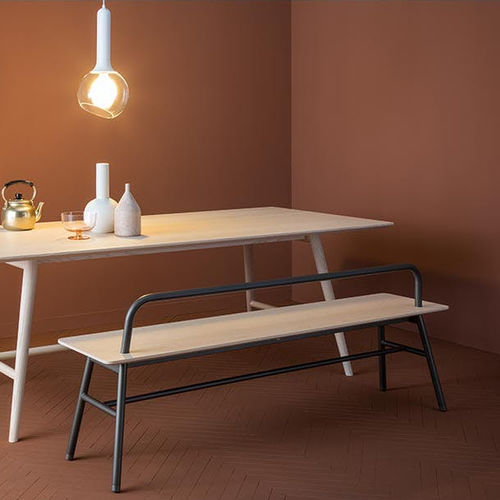 Banc contemporain - HOLLAND - SP01 design - en placage de bois / en métal / en tissu