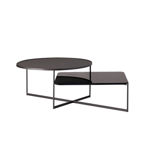Table basse contemporaine - MOHANA - SP01 design - en verre / en marbre / avec piètement en acier