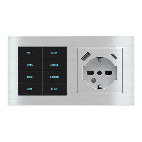 Interrupteur pour installation domotique - EK-E20-TP-8T-P | EK-PWS-IT-USB - ekinex® - pour volet roulant / pour store / bouton poussoir