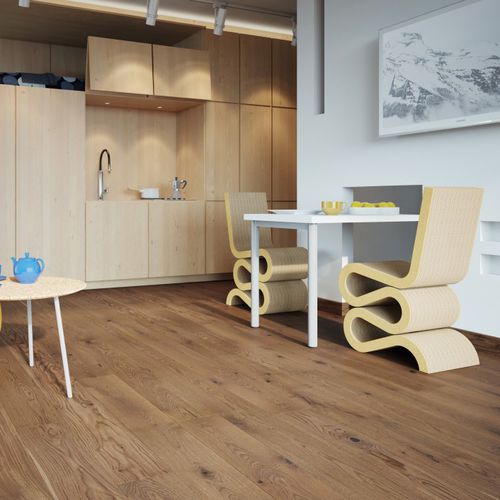 Parquet contrecollé - TOFFEE GRANDE - Barlinek - en chêne / huilé / brossé