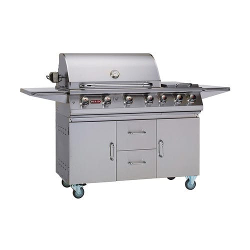 Barbecue à gaz - PREMIUM - BULL EUROPE - professionnel / sur roulettes / en acier inoxydable