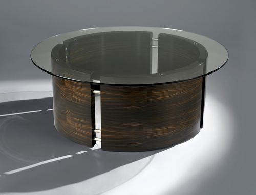 Table basse contemporaine - LE CHIC - David Tragen - en ébène de macassar / en verre / en acier inoxydable