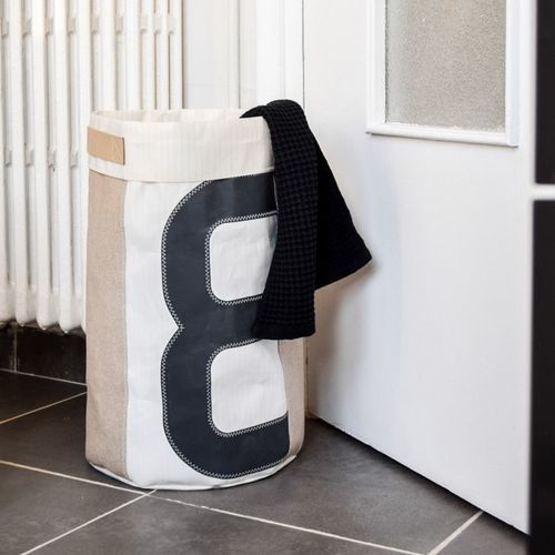 Panier à linge en tissu - Natural linen - 727 sailbags - en voiles recyclées