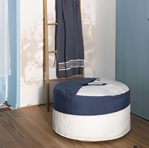 Pouf contemporain - Blue marine anchor - 727 sailbags - en tissu / en PVC / en voile recyclée