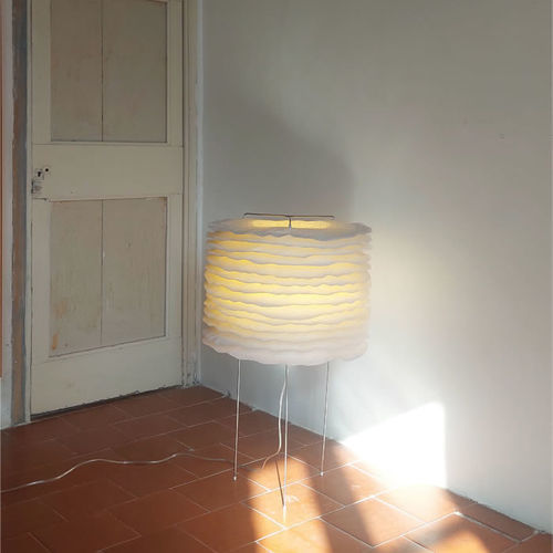 Lampe de sol - MILLEFEUILLES - JeanLuc Mare luminaires - en métal / en papier / contemporaine