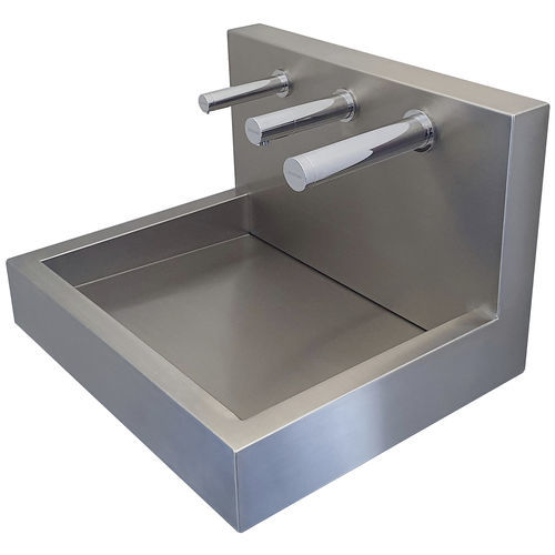 Vasque murale - L-114-D - SUPRATECH - en inox / sur mesure / avec mitigeur