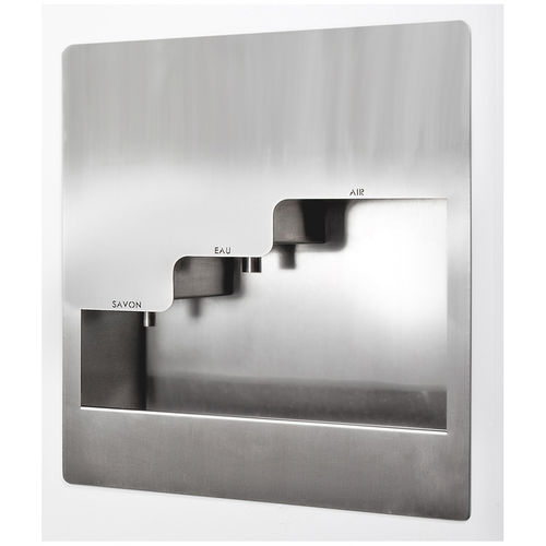 Lave-mains mural - LM-239 - SUPRATECH - carré / en acier inoxydable / pour sanitaire public