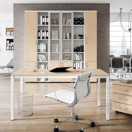 Bureau contemporain - HERMES - EMOBOK - en aluminium / en mélaminé / d'angle