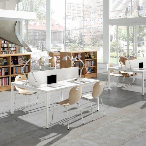 Bureau pour open space - MENTOR - EMOBOK - contemporain / en mélaminé / avec rangement