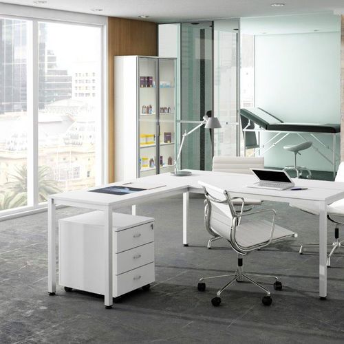 Caisson de bureau en mélaminé - MENTOR - EMOBOK - à 3 tiroirs / à roulettes / à clé