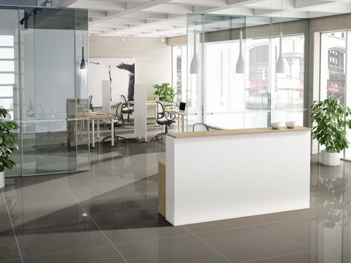 Banque d'accueil modulable - EMOBOK - d'angle / en bois / en mélaminé