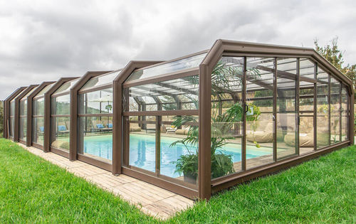 Abri de piscine haut - Itálica - COVERTTO - télescopique / en aluminium / en verre