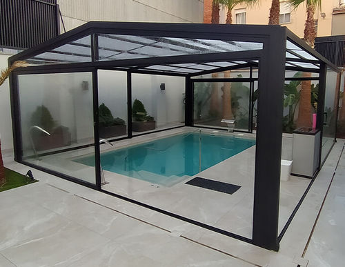 Abri de piscine haut - Tarraco - COVERTTO - fixe / en verre / en polycarbonate
