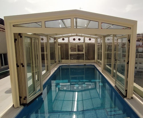 Abri de piscine haut - COVERTTO - télescopique / fixe / en verre