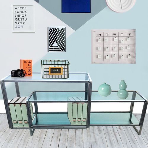 Étagère basse - S_LONG - Castellani.it srl - contemporaine / en métal / en verre