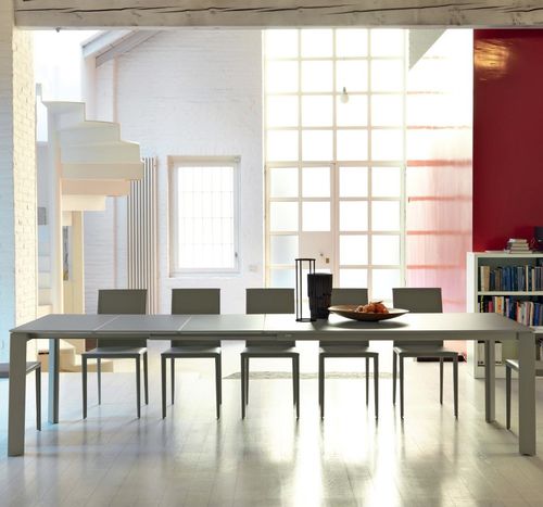 Table à manger contemporaine - GHEDI - Castellani.it srl - en verre dépoli / en acier / en métal peint