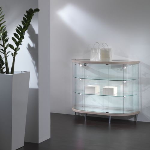 Vitrine contemporaine - 203/MB - Castellani.it srl - sur piétement / en verre / en chêne