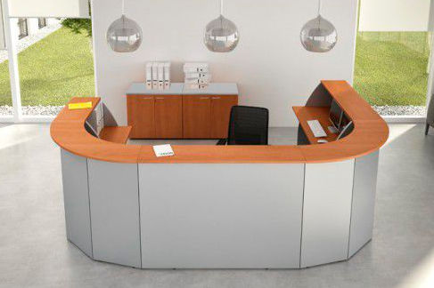Banque d'accueil modulable - 2893_COMP_C - Castellani.it srl - en arc de cercle / en bois / en métal