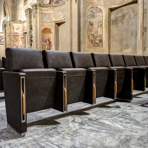 Fauteuil d'auditorium contemporain - SANT'AGOSTINO - Cinearredo Italia - en tissu / en cuir / en contreplaqué