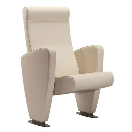 Fauteuil d'auditorium contemporain - SINFONIA - Cinearredo Italia - en cuir / en contreplaqué / pliant