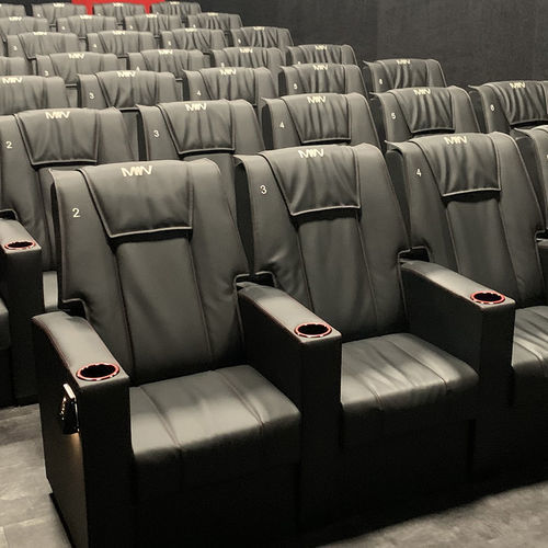 Fauteuil de cinéma en cuir - ESPACE - Cinearredo Italia - Home Cinéma / noir / rouge