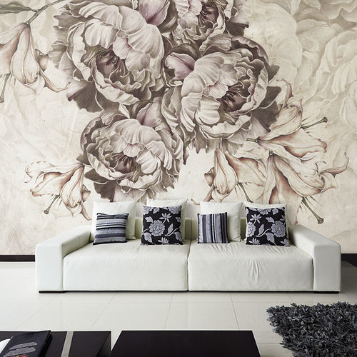 Papier peint contemporain - BAROQUE - Skinwall - en tissu / en vinyle / à motif floral
