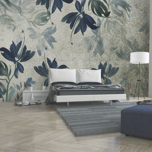 Papier peint contemporain - BLUE - Skinwall - en tissu / en vinyle / à motif floral
