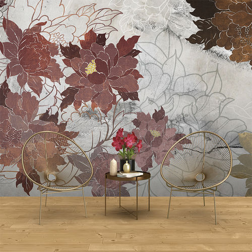 Papier peint design original - JAPANESE FLOWERING - Skinwall - en textile non-tissé / en fibre de verre / en vinyle