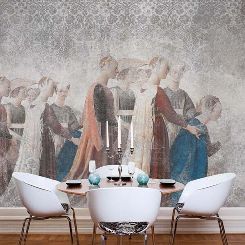 Papier peint contemporain - PIERO DELLA FRANCESCA - Skinwall - en tissu / en vinyle / damas
