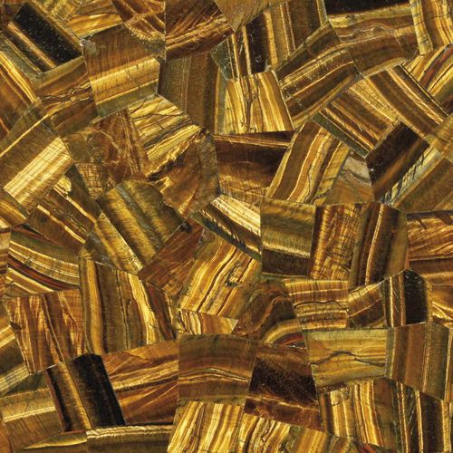 Carrelage en pierre semi-précieuse - TIGER EYE GOLD RANDOM - Elite Stone - brillant / d'intérieur / mural