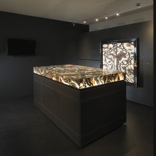 Porte de placard en placage de bois - CORAL BLACK LIVING AREA - Elite Stone - à galandage / pleine / double vantaux