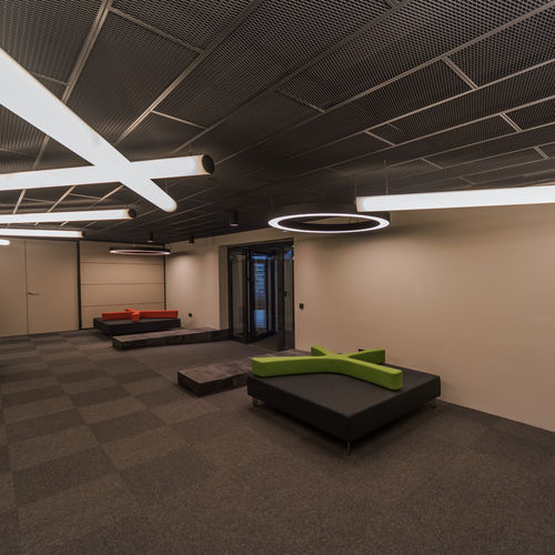 Faux-plafond en maille métallique - SYSTEM - BUTEM METAL - en panneaux / en îlot / pour salle blanche