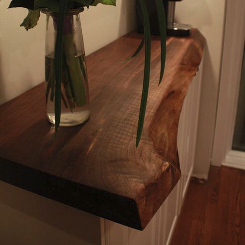 Console contemporaine - LIVE EDGE - Bois & Design - en chêne / en noyer / en bois massif