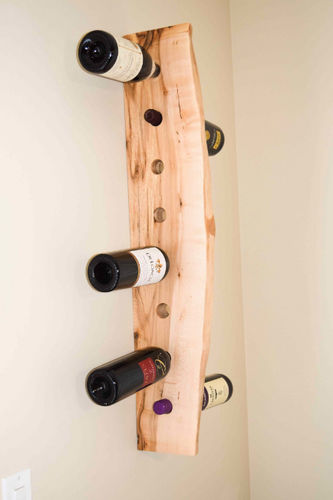 Porte-bouteille mural - LIVE EDGE - Bois & Design