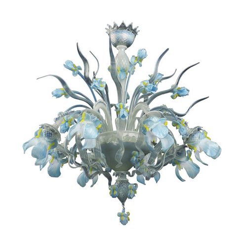 Lustre de style vénitien - IRIS - Murano Lux - en verre soufflé / en verre de Murano / 8 ampoules