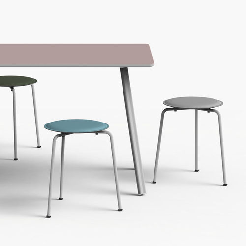 Tabouret contemporain - RAVIOLI - Faust Linoleum - en linoléum / avec piètement en acier / empilable