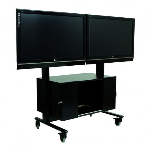Support TV sur pied contemporain - VISIOTECH - ERARD PRO - avec roulettes / en acier