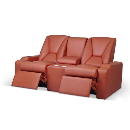 Fauteuil de cinéma en cuir - LORENZ VIP RECLINER LS-805 - Leadcom Seating - rouge / avec repose-pieds