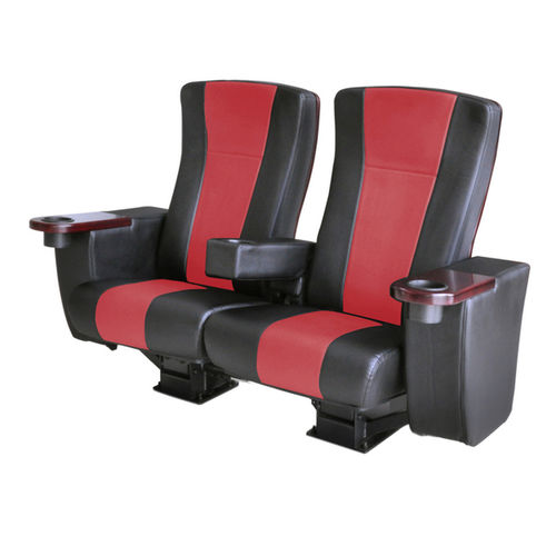 Fauteuil de cinéma en cuir - ULTIMATE ROCKER LS-10602 - Leadcom Seating - rouge / noir / avec repose-tête