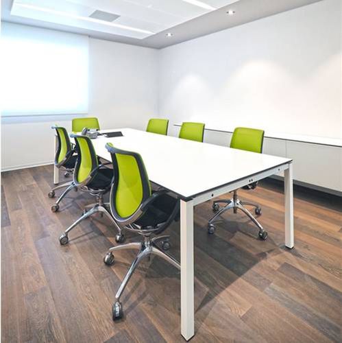 Table de réunion contemporaine - DUKE - Sara - en mélaminé / en ABS / avec piètement en métal