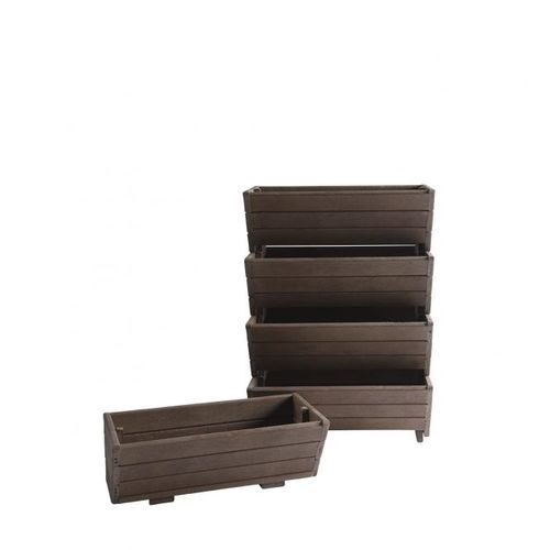 Jardinière à profil en V - Garden - Extruplas - en plastique recyclé / rectangulaire / modulable