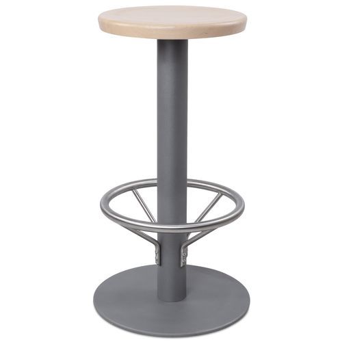 Tabouret de bar contemporain - 8107 - Thöni Josef GmbH - en hêtre / avec piètement en acier à revêtement par poudre / piètement central