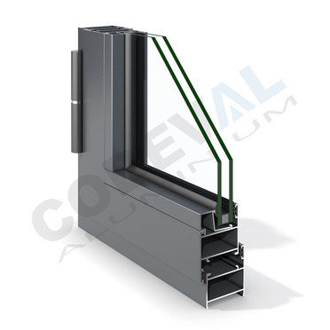 Fenêtre en aluminium - 40X20 - Codeval - battante / à double vitrage / à isolation thermique