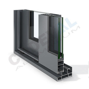 Fenêtre en aluminium - SELECT 90 - Codeval - coulissante / à double vitrage / à coupure thermique